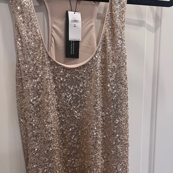 Gold sequin racer back banana republic Taylor Swift dress NWT - Picture 1 of 5